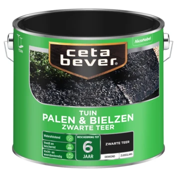 Cetabever Palen & Bielzen Zwarte Teer Dekkend Zijdeglans 2,5 L - Afbeelding 2
