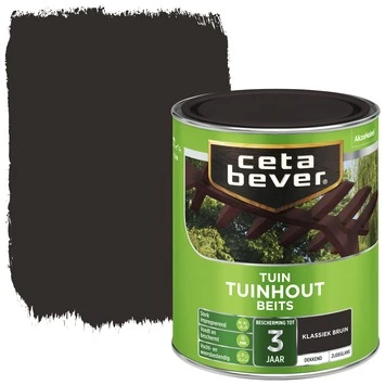 CetaBever Tuinhoutbeits Dekkend Klassiek Bruin Zijdeglans 750 Ml