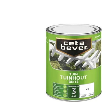 CetaBever Tuinhoutbeits Dekkend Wit Zijdeglans 750 Ml - Afbeelding 2