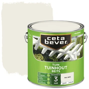 CetaBever Tuinhoutbeits Dekkend RAL 9010 Zijdeglans 2,5 L